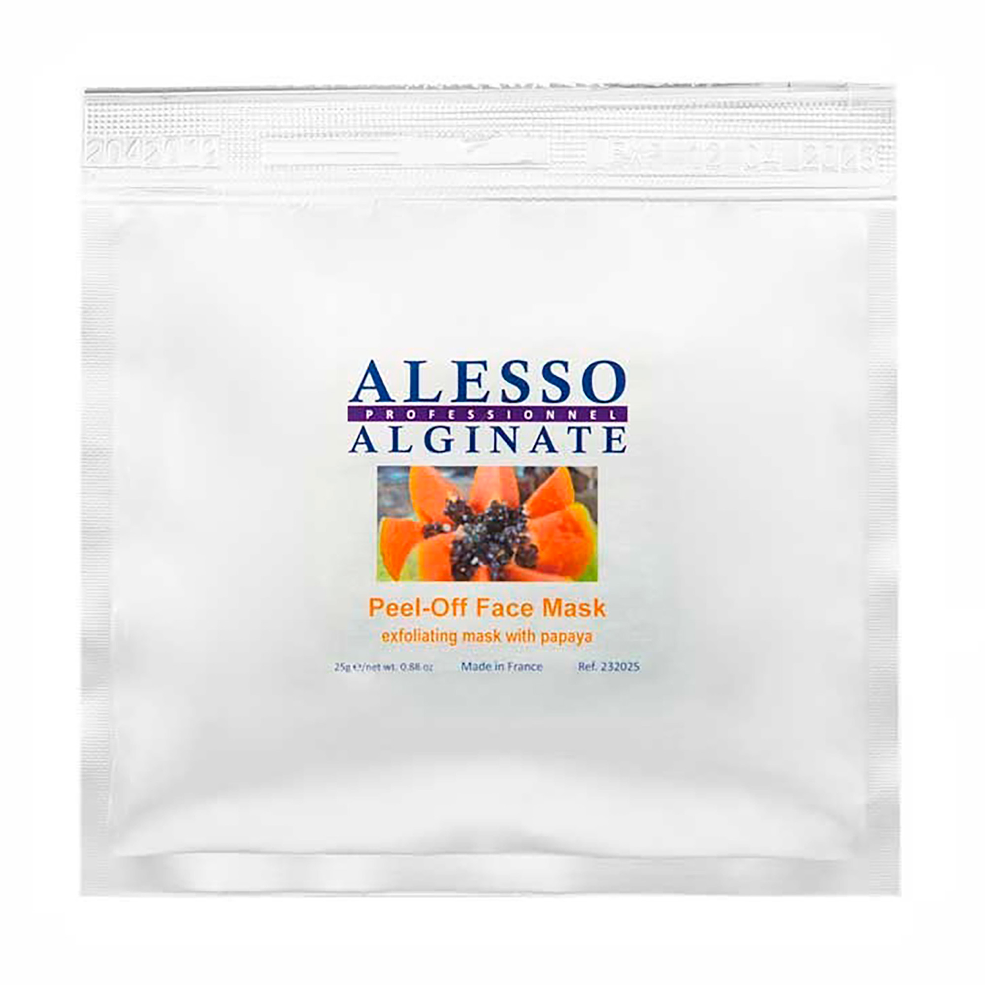Альгінатна маска для обличчя Alesso Professionnel Alginate Peel-Off Face Mask Papaya глибоко очищувальна та відлущувальна, з папаєю, 25 г