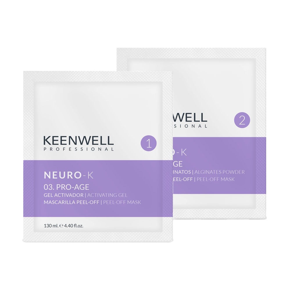 Ліфтингова альгінатна маска для обличчя Keenwell Neuro-K Pro-Age 03 з антивіковими пептидами, 130 мл + 15 г